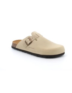 Grunland Sabot Uomo Boston Birk Bio Nabuk Beige