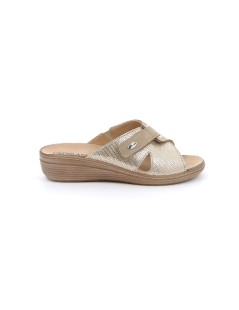 Grunland Ciabatta Zeppa Fasciona Aperta Velcro Plantare Estraibile Corda