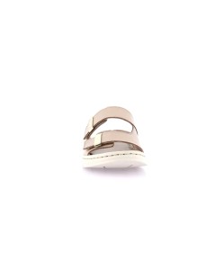 Grunland Ciabatta Sottopiede Pelle Cucito 2 Velcro Taupe