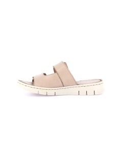 Grunland Ciabatta Sottopiede Pelle Cucito 2 Velcro Taupe