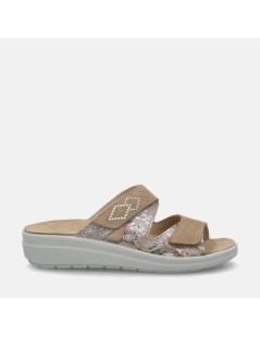 Grunland Ciabatta Comfort 2 Velcro Strass Plantare Corda