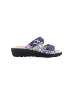 Grunland Ciabatta Comfort 2 Velcro Strass Plantare Blu
