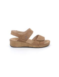 Grunland Sandalo Comfort Cucito 2 Velcro Taupe