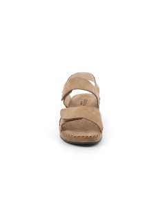 Grunland Sandalo Comfort Cucito 2 Velcro Taupe