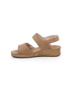Grunland Sandalo Comfort Cucito 2 Velcro Taupe