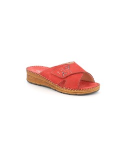 Grunland Ciabatta Comfort Monofascia Velcro Rosso