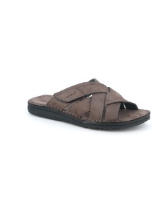 Grunland Ciabatta Multifasce Intreccio  Velcro Laterale Piombo