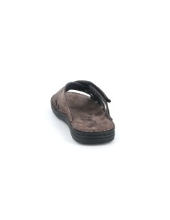 Grunland Ciabatta Multifasce Intreccio  Velcro Laterale Piombo