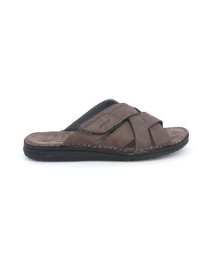 Grunland Ciabatta Multifasce Intreccio  Velcro Laterale Piombo