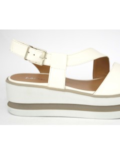 Lazzari Felici Sandalo Platform Fascia Trasversale Bianco