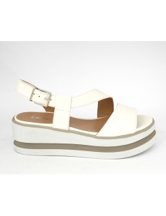 Lazzari Felici Sandalo Platform Fascia Trasversale Bianco