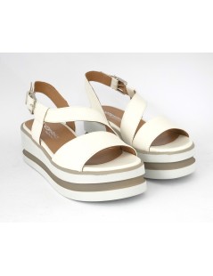 Lazzari Felici Sandalo Platform Fascia Trasversale Bianco