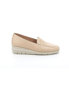 Grunland Mocassino Slipon Traforato Flessibile con Zeppa Beige