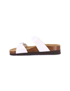 Grunland Ciabatta BioSoft Zeppa Alta 2 Fibbie Laminato Perla