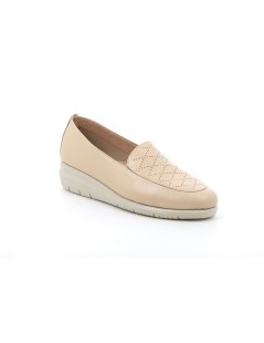 Grunland Mocassino Slipon Traforato Flessibile con Zeppa Beige