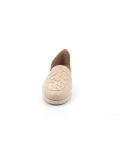 Grunland Mocassino Slipon Traforato Flessibile con Zeppa Beige