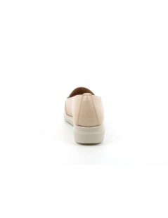 Grunland Mocassino Slipon Traforato Flessibile con Zeppa Beige