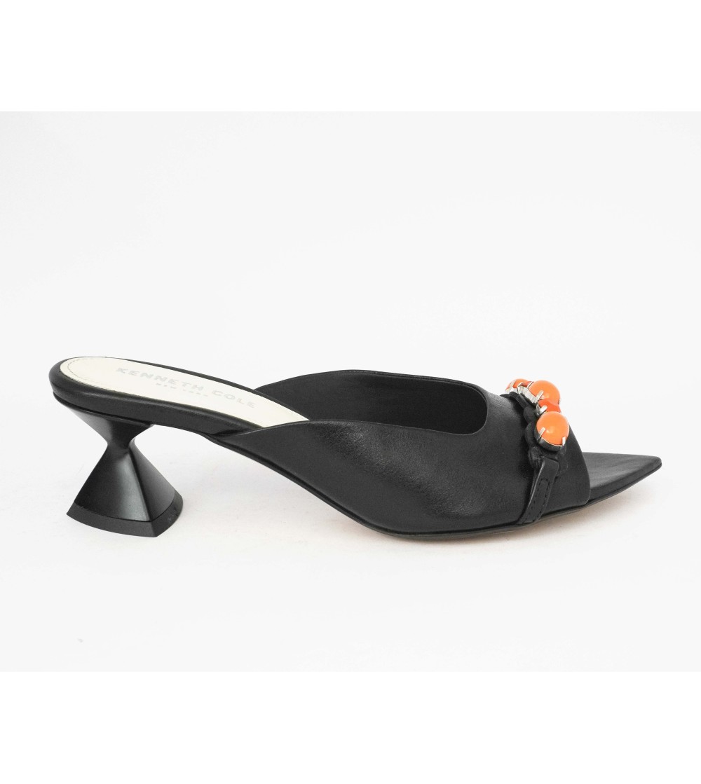 Kenneth Cole Ciabattina Mule Goccia Fascia Gioiello Nero