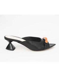 Kenneth Cole Ciabattina Mule Goccia Fascia Gioiello Nero