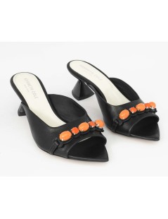 Kenneth Cole Ciabattina Mule Goccia Fascia Gioiello Nero