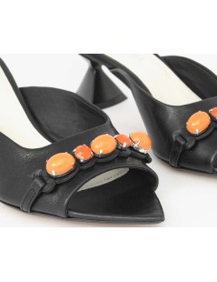 Kenneth Cole Ciabattina Mule Goccia Fascia Gioiello Nero