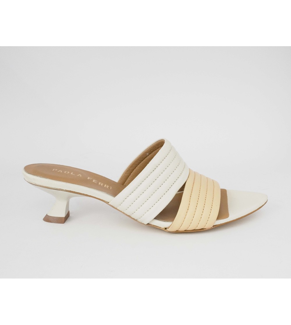 Paola Ferri Ciabattina Goccia Tacco Pelle Burro Nude