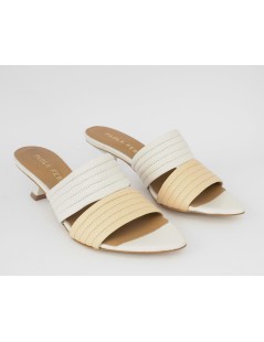 Paola Ferri Ciabattina Goccia Tacco Pelle Burro Nude