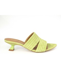 Paola Ferri Ciabattina Goccia Tacco Camoscio Verde