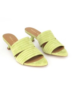 Paola Ferri Ciabattina Goccia Tacco Camoscio Verde