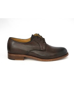 Exton Stringata Derby Liscio Cuoio e Nappa Sfumata Fango