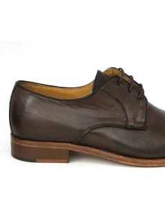 Exton Stringata Derby Liscio Cuoio e Nappa Sfumata Fango