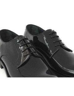 Exton Stringate Derby Cerimonia Vernice Liscio Blu Notte