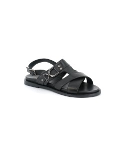 Grunland Sandalo Multifasce Incrocio Braccialetto Nero
