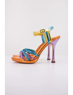 Menbur  Sandalo Tacco Alto Multifasce Incrocio Braccialetto Multicolor