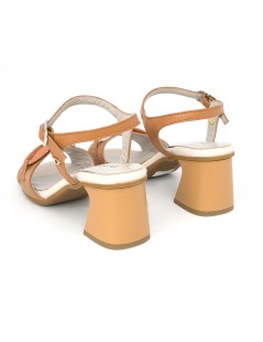 Donna Serena Sandalo Tacco Medio Accessorio Pelle Cuoio