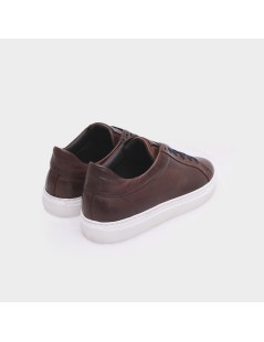 Kebo Sneakers Uomo Cassetta Fondo Bianco Nappa Cuoio