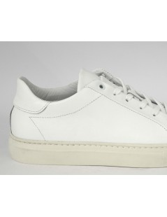 Kebo Sneakers Uomo Cassetta Fondo Nappa Tutto Bianco