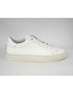 Kebo Sneakers Uomo Cassetta Fondo Nappa Tutto Bianco