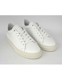 Kebo Sneakers Uomo Cassetta Fondo Nappa Tutto Bianco