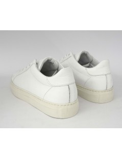 Kebo Sneakers Uomo Cassetta Fondo Nappa Tutto Bianco