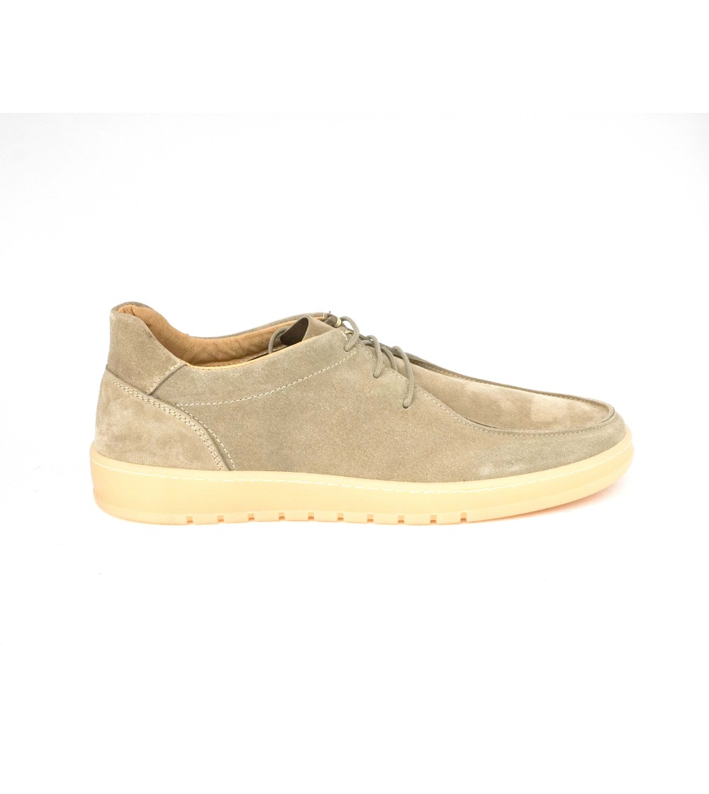 Kebo Stringata Polacchina Cucita Fondo Cassetta Camoscio Beige