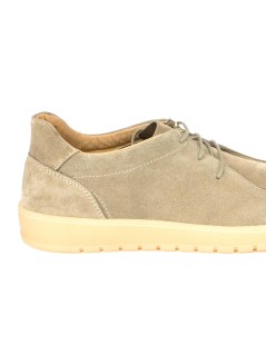 Kebo Stringata Polacchina Cucita Fondo Cassetta Camoscio Beige