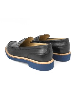 Kebo Mocassino Uomo College Fondo Blu Pelle Blu