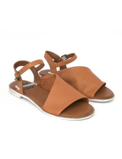 Bueno Sandalo Tacco Basso Fascia Trasversale Nappa Cuoio