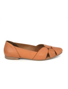 Bueno Ballerina Punta con Inserti Traforati Nappa Cuoio