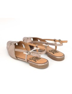 Bueno Slingback Ballerina inserti Traforati Perlato Bronzo