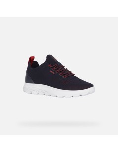 Geox SPHERICA Uomo Fondo Bianco Tessuto Blu Rosso