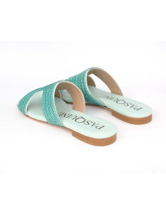 Pasquini Ciabattina Gioiello Fasce Incrociate Strass Tiffany