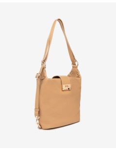 Nero Giardini Borsa a Spalla Chiusura Zip Logo Tracolla Pelle Corda