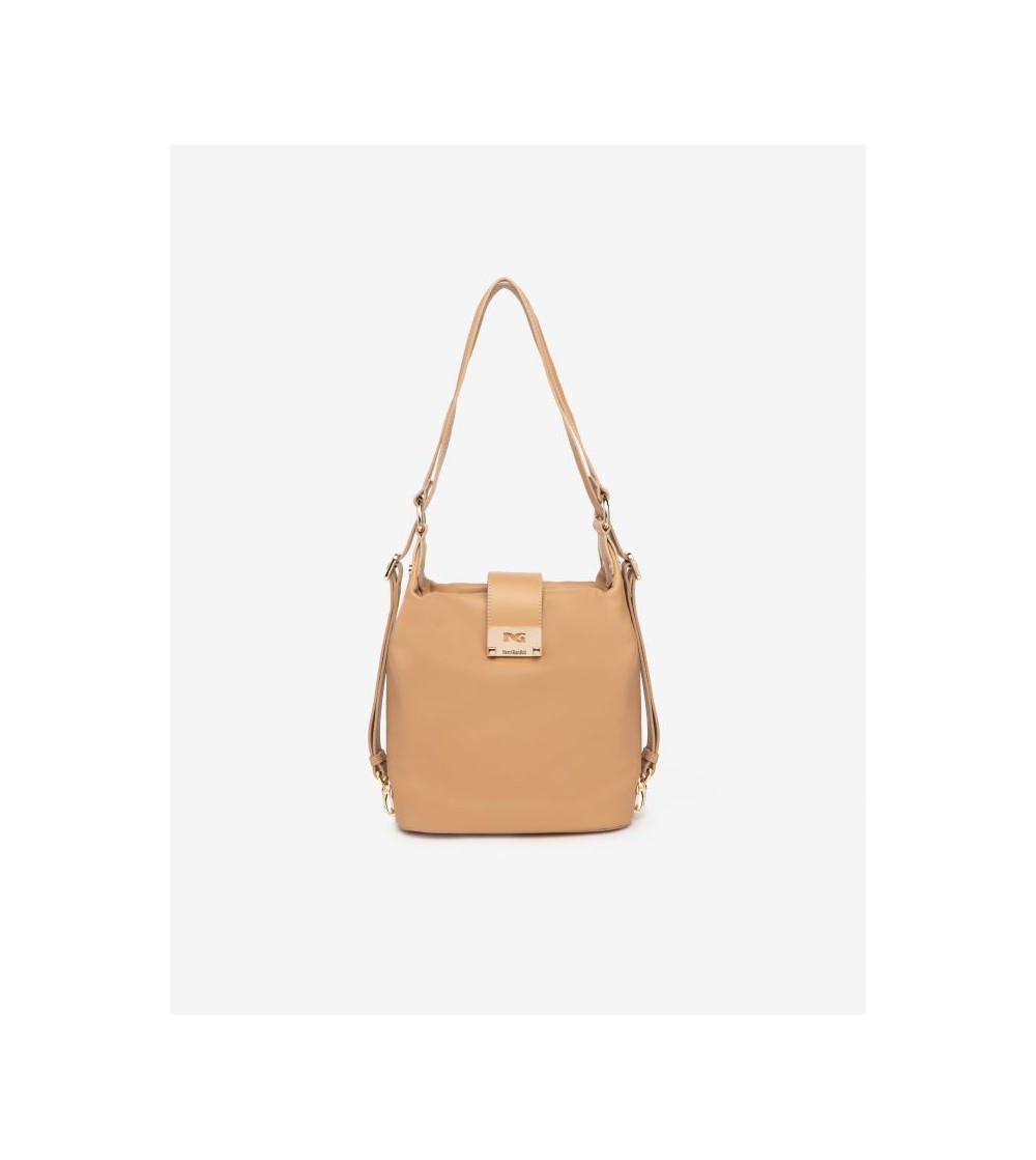 Nero Giardini Borsa a Spalla Chiusura Zip Logo Tracolla Pelle Corda